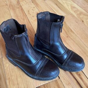 Kids tuff rider English paddock riding boots size 12 brown